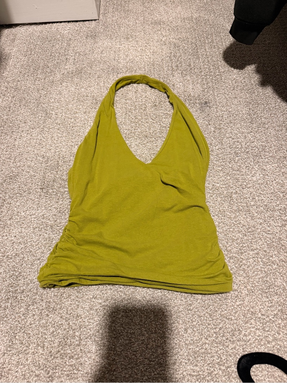 Windsor Olive Halter V-Neck Tank Top